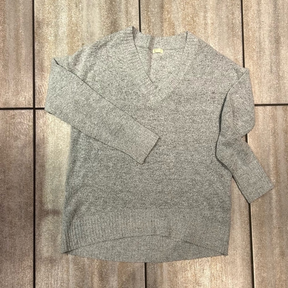 Garage Gray V-Neck Sweater, Size S